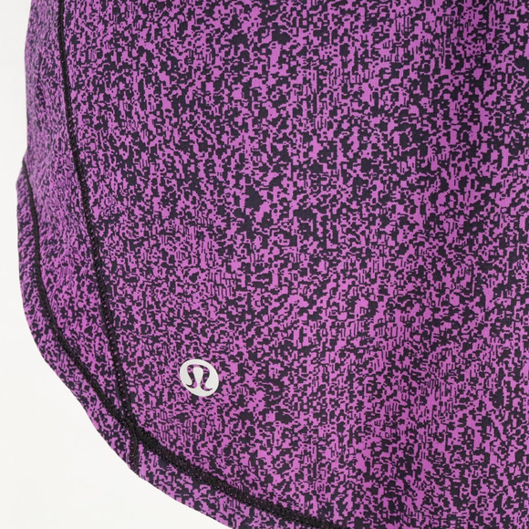 Lululemon Tank Top Womens Medium Purple Black Print Mesh Back Exercise Yoga - Picture 3 of 12
